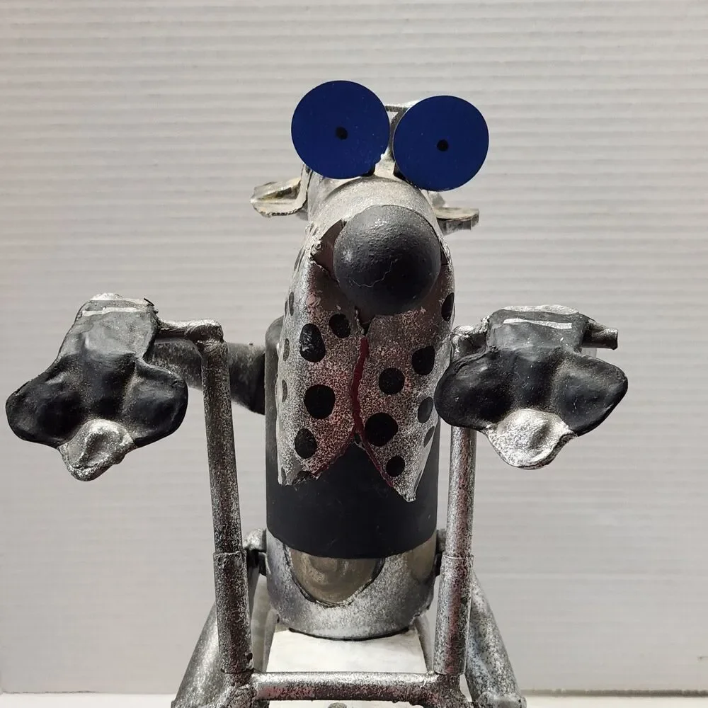 Yardbirds Scrap Metal Art Dog On A Hog Motorcycle Sculpture Richard Kolb Vintage